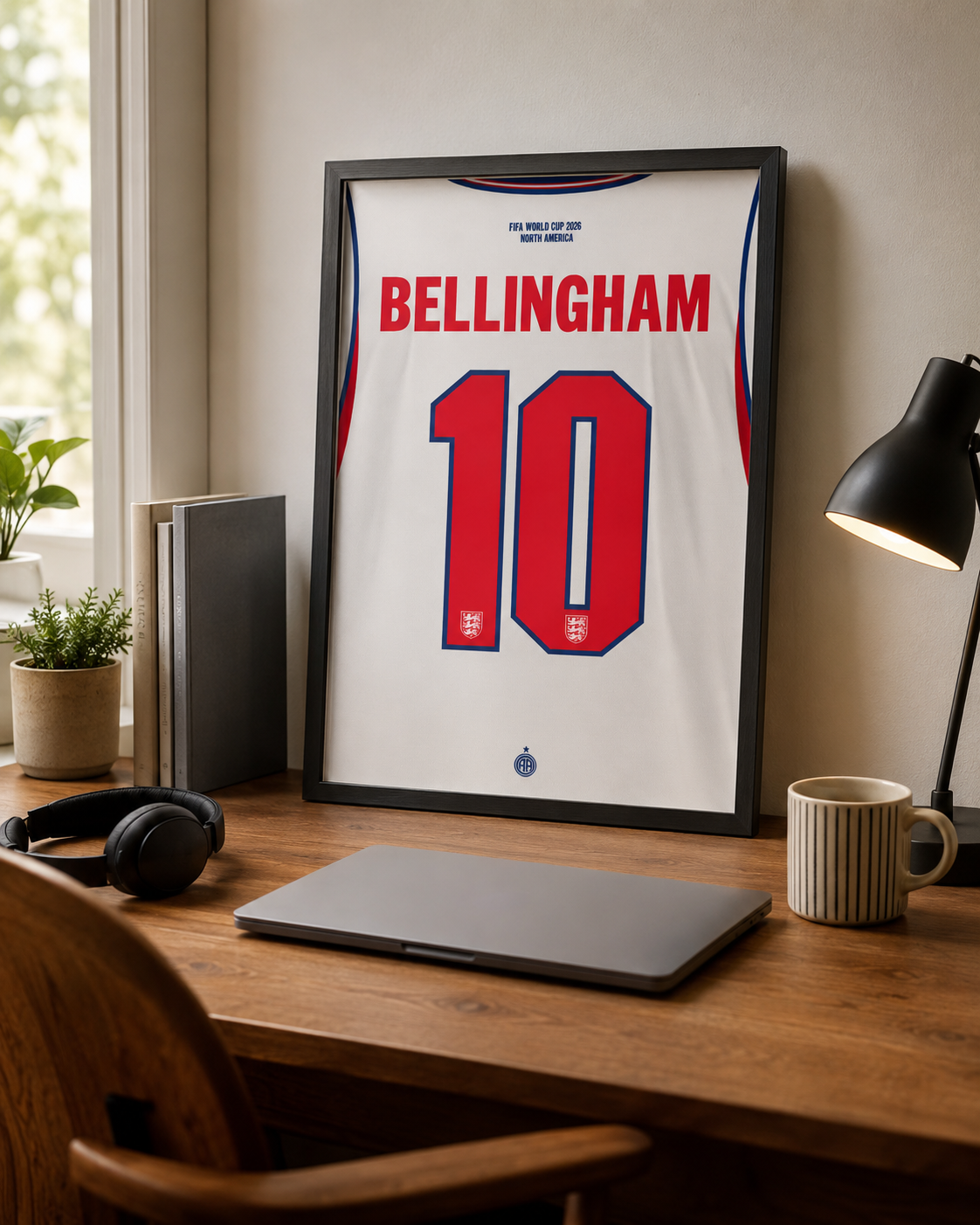 Cuadro decorativo jude bellingham selección inglaterra 2026 mundial fifa decoración futbolera