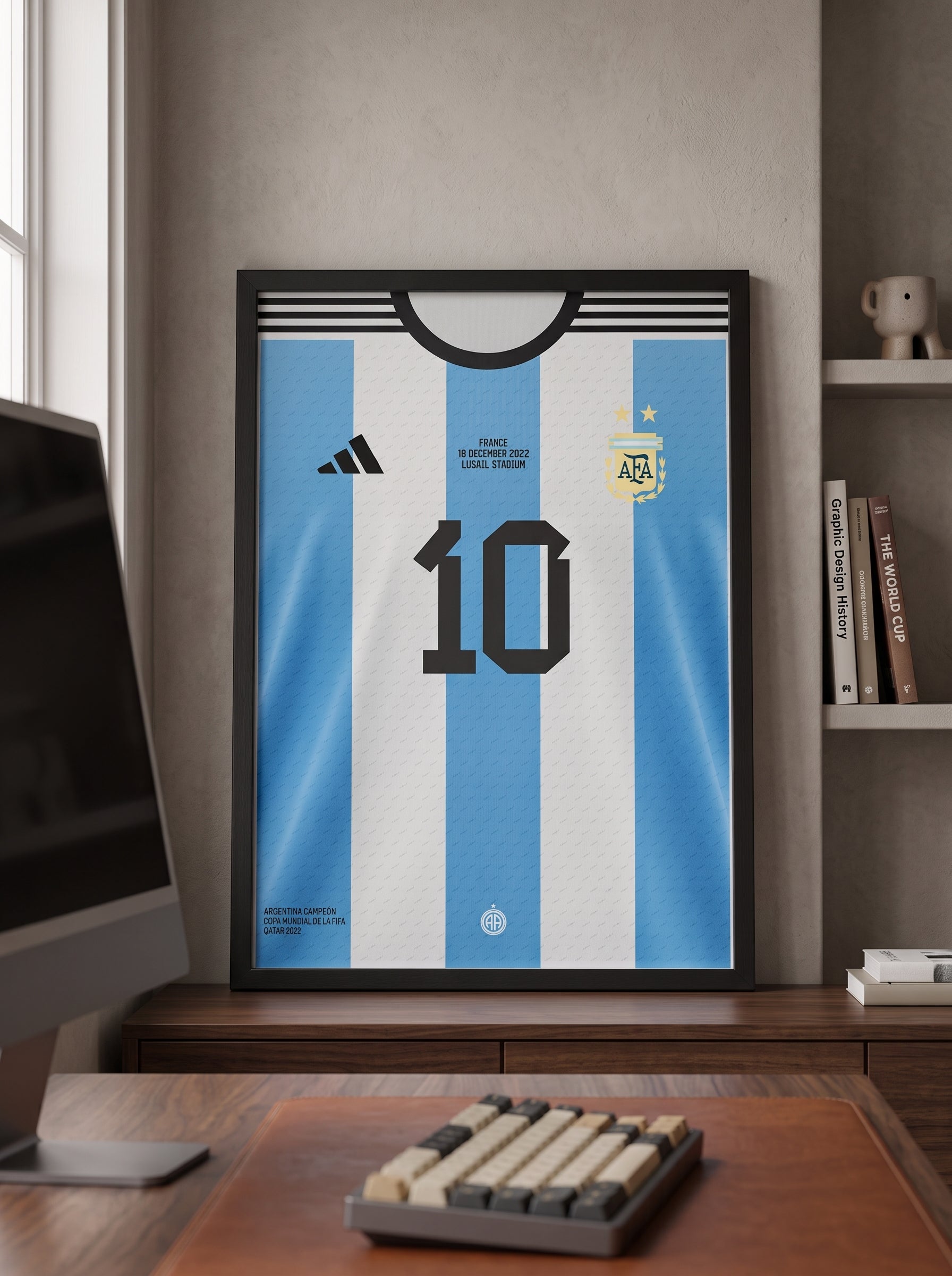cuadro argentina campeon del mundi 2022 qatar cuadro deco poster futbolero