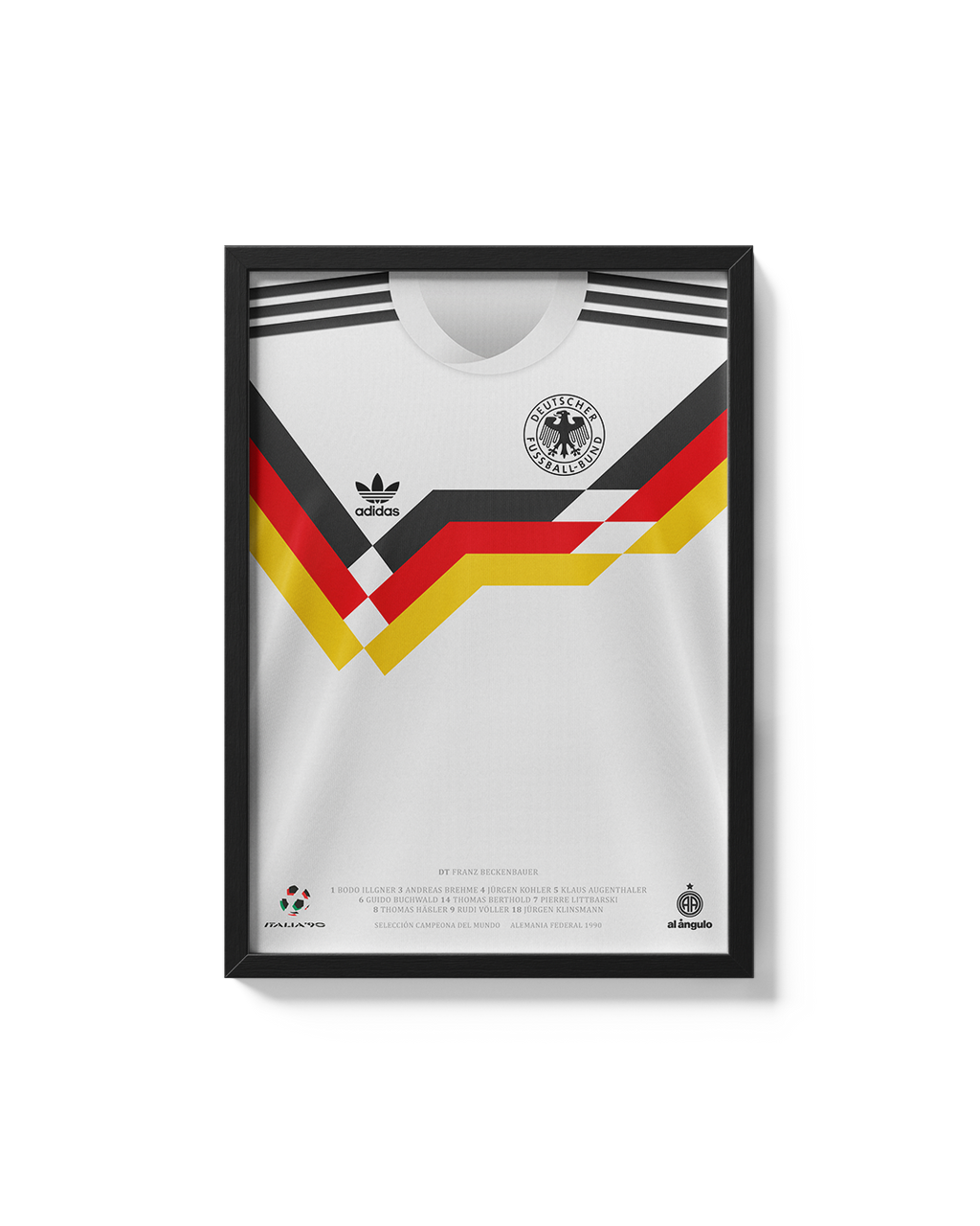 Cuadro Alemania 1990 camiseta histórica mundial decoración futbolera