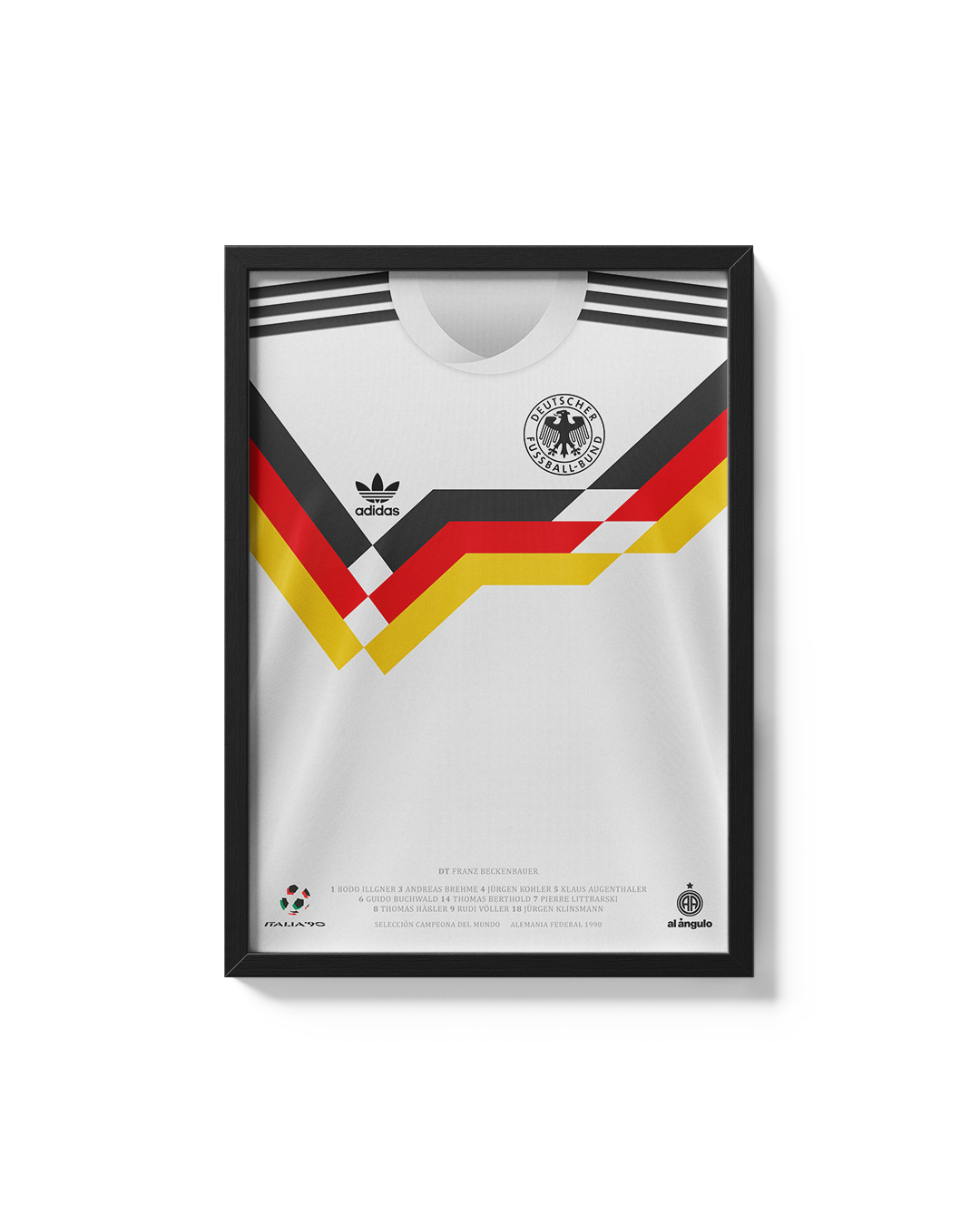 Cuadro Alemania 1990 camiseta histórica mundial decoración futbolera