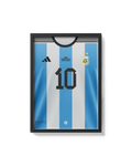 Cuadro Argentina 2022 camiseta campeón mundial Messi decoración futbolera