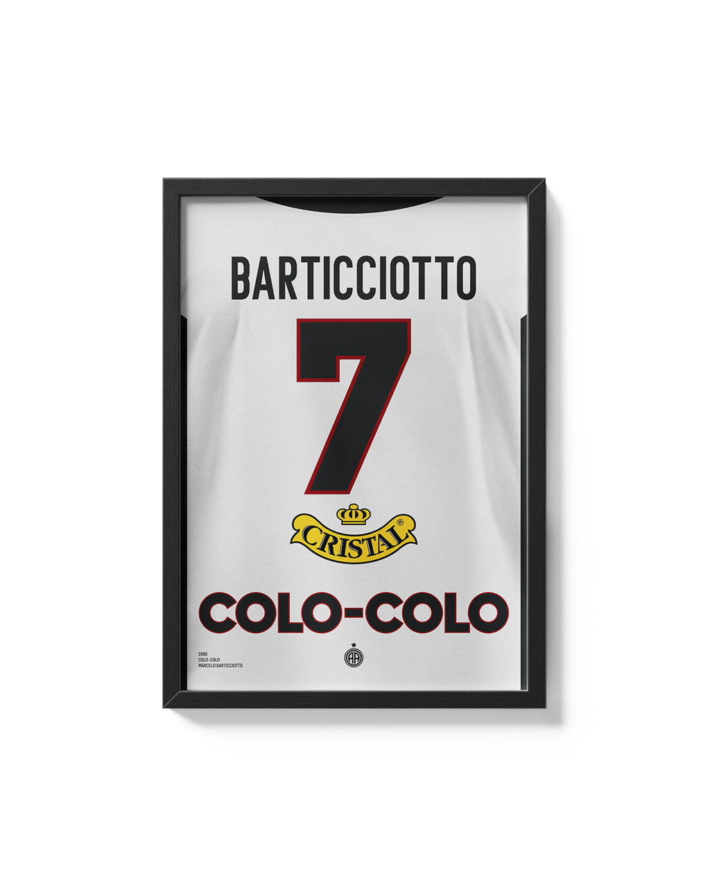 Cuadro Marcelo Barticciotto Colo Colo 1998 dorsal histórico decoración fútbol
