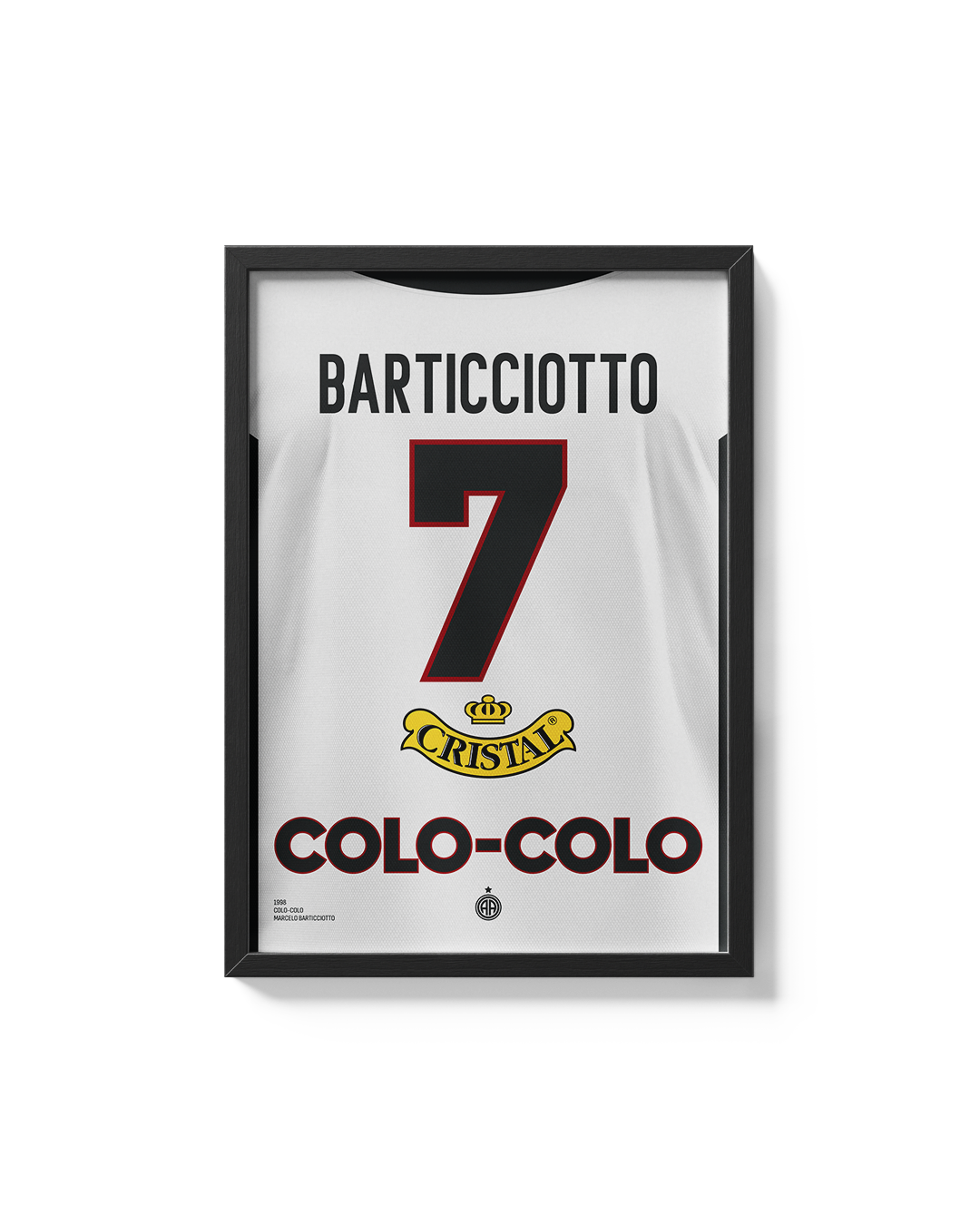 Cuadro Marcelo Barticciotto Colo Colo 1998 dorsal histórico decoración fútbol