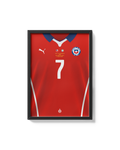 Cuadro Chile 2015 camiseta Copa América histórica decoración futbolera
