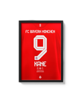 Cuadro Harry Kane 9 Bayern Munich camiseta fútbol decoración futbolera