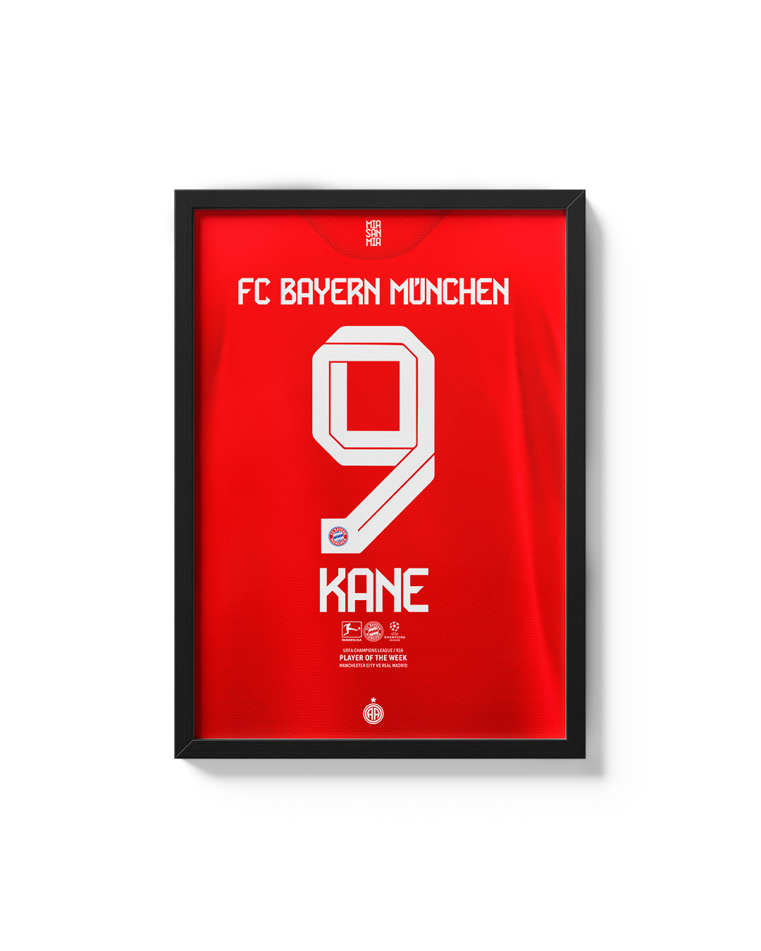 Cuadro Harry Kane 9 Bayern Munich camiseta fútbol decoración futbolera