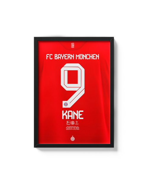 Cuadro Harry Kane 9 Bayern Munich camiseta fútbol decoración futbolera