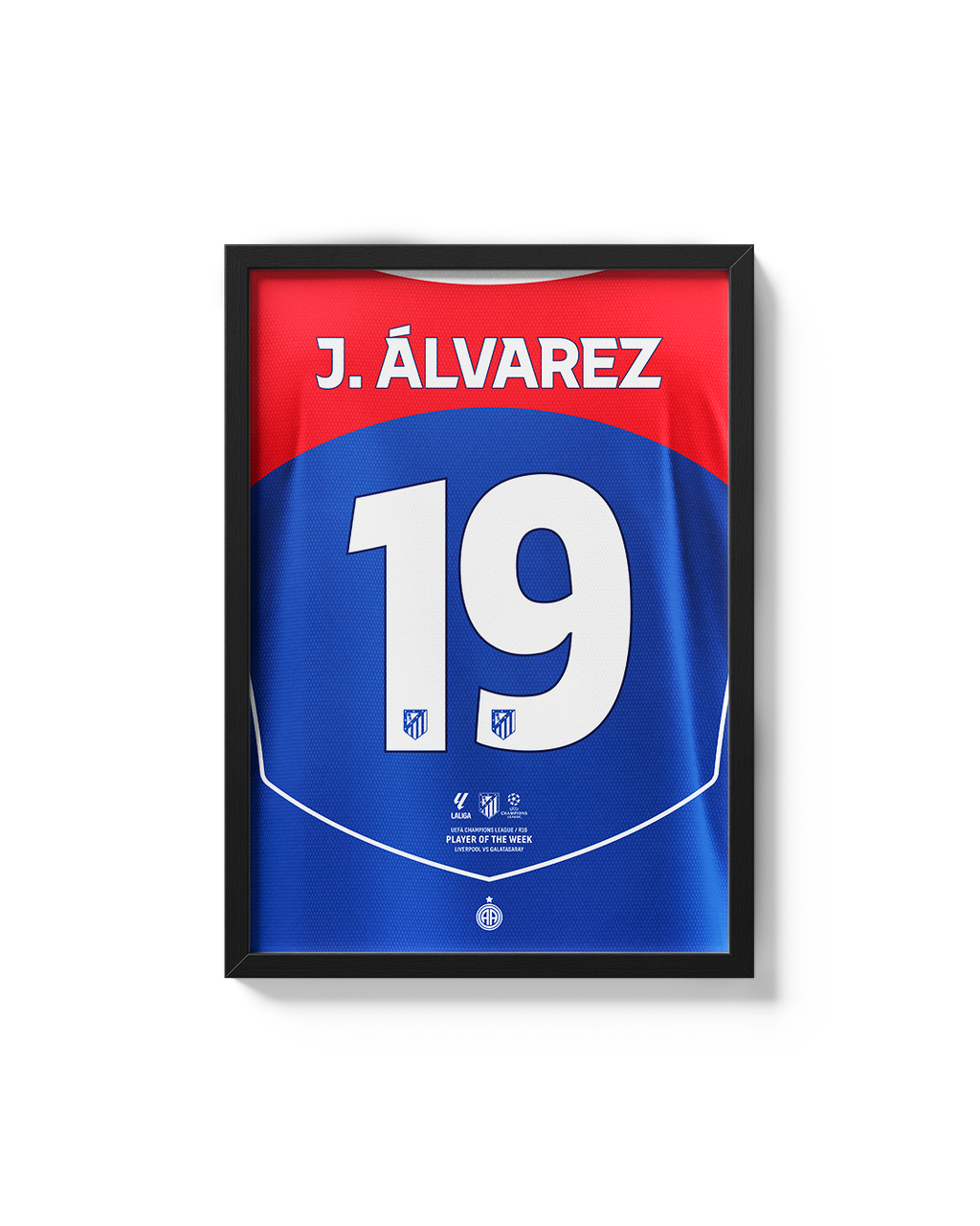 Cuadro Julián Álvarez Atlético de Madrid dorsal 19 decoración fútbol