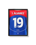Cuadro Julián Álvarez Atlético de Madrid dorsal 19 decoración fútbol