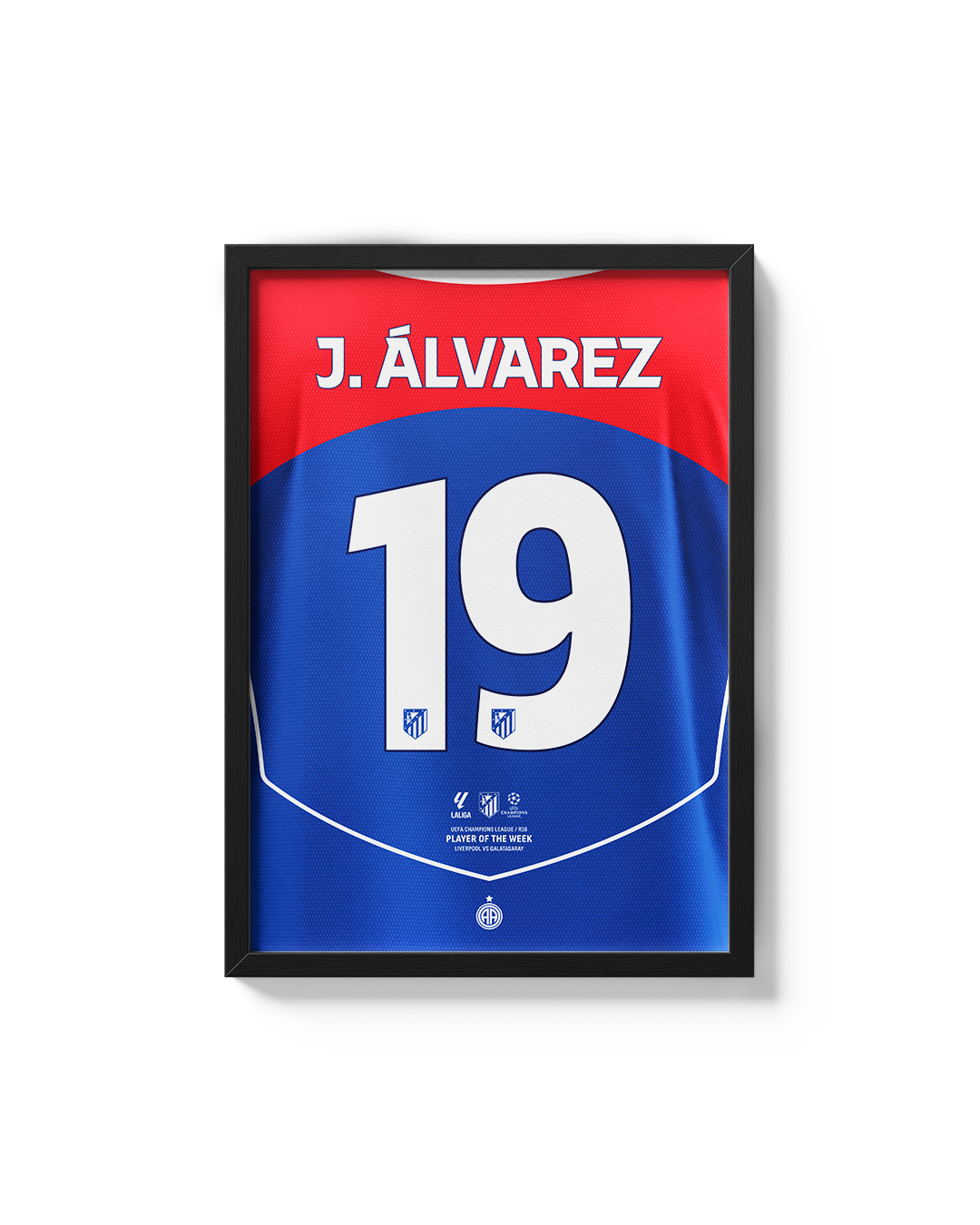 Cuadro Julián Álvarez Atlético de Madrid dorsal 19 decoración fútbol