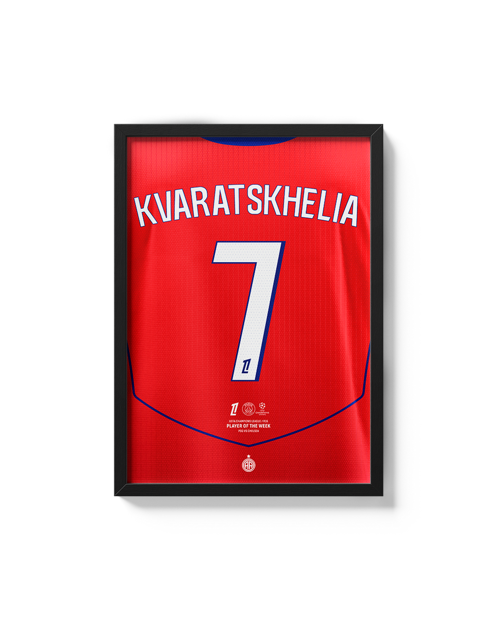 Cuadro Kvaratskhelia PSG dorsal 7 camiseta fútbol decoración futbolera