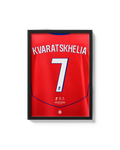 Cuadro Kvaratskhelia PSG dorsal 7 camiseta fútbol decoración futbolera