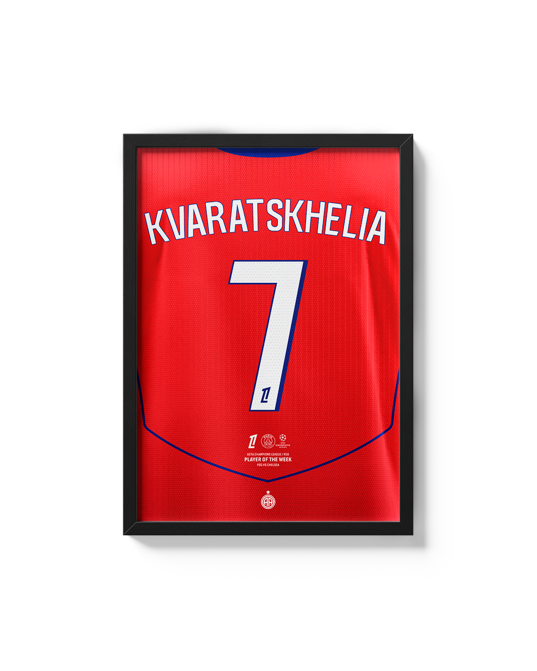 Cuadro Kvaratskhelia PSG dorsal 7 camiseta fútbol decoración futbolera