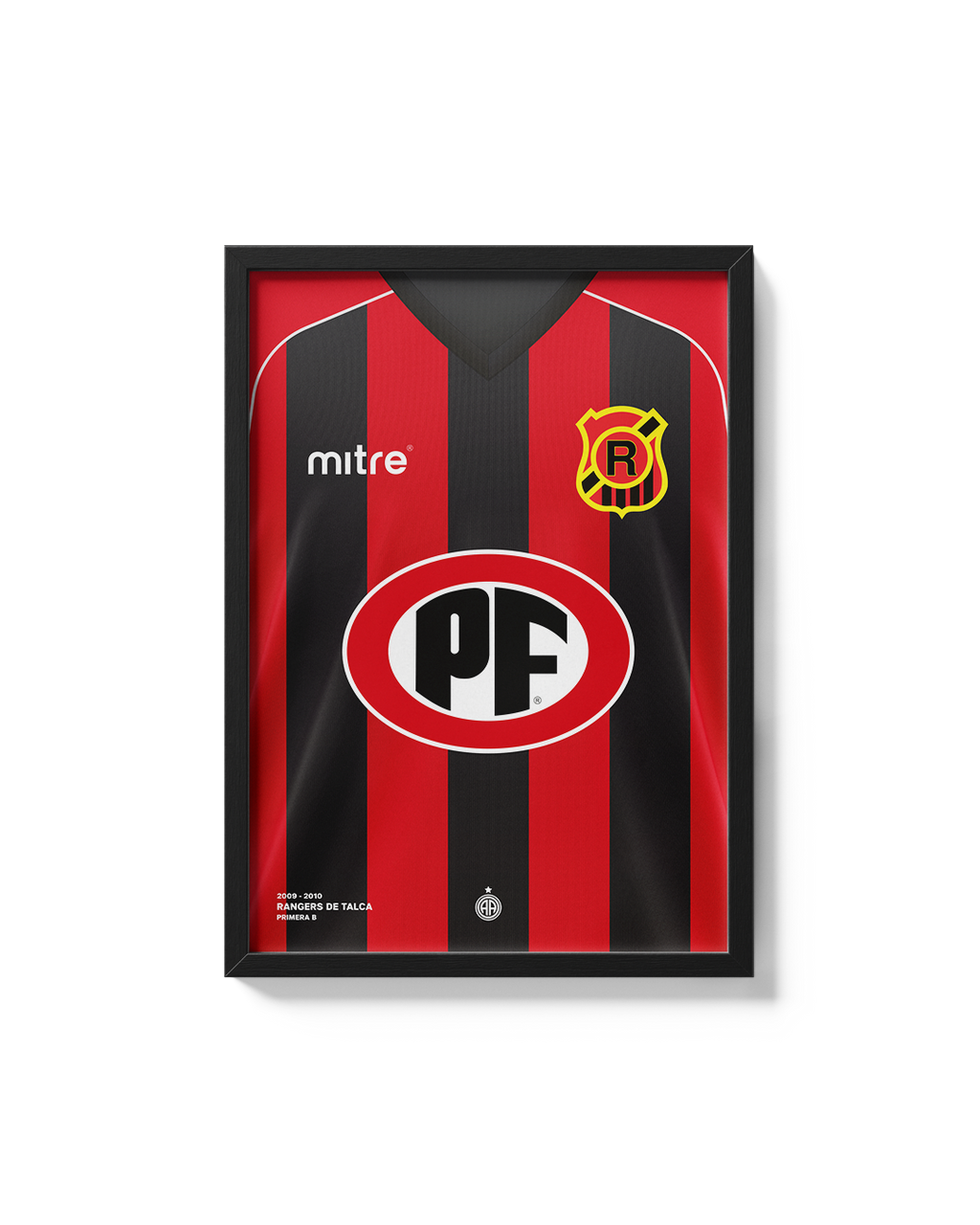 Cuadro Rangers Talca 2009 2010 camiseta fútbol chileno decoración rojinegra