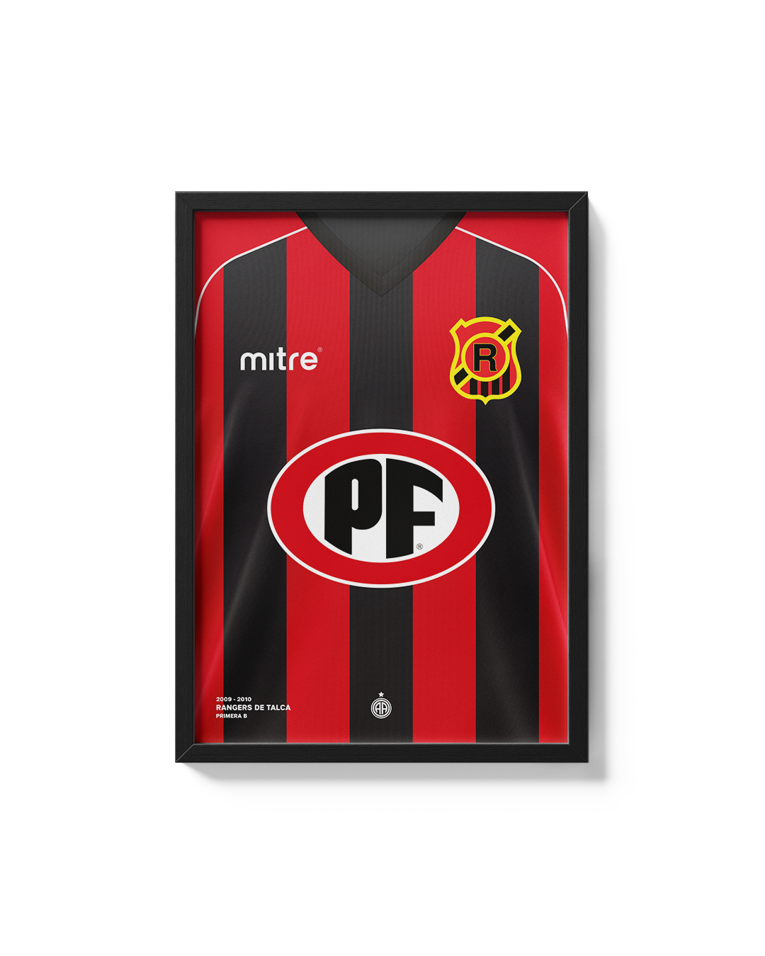 Cuadro Rangers Talca 2009 2010 camiseta fútbol chileno decoración rojinegra