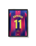 Cuadro Raphinha 11 FC Barcelona MVP Champions League decoración fútbol