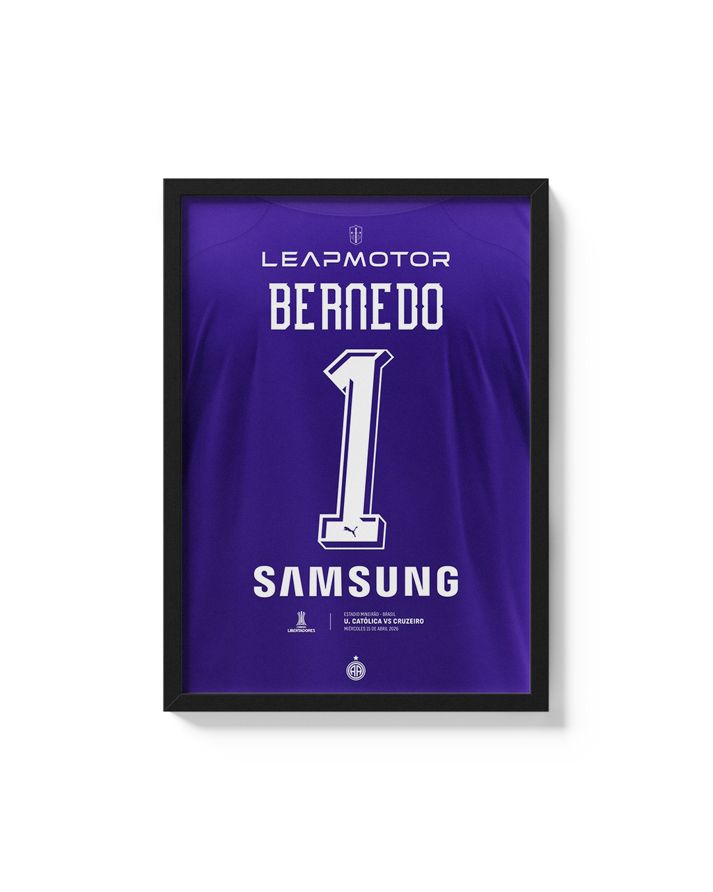 Cuadro Universidad Católica Libertadores 2026 camiseta versión arquero decoración