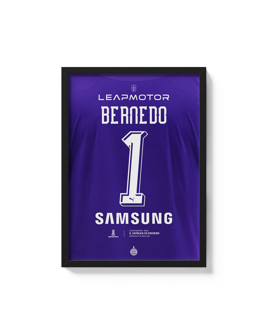 Cuadro Universidad Católica Libertadores 2026 camiseta versión arquero decoración