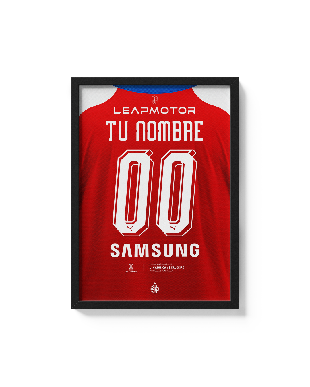 Cuadro Universidad Católica Libertadores 2026 camiseta personalizable arquero decoración
