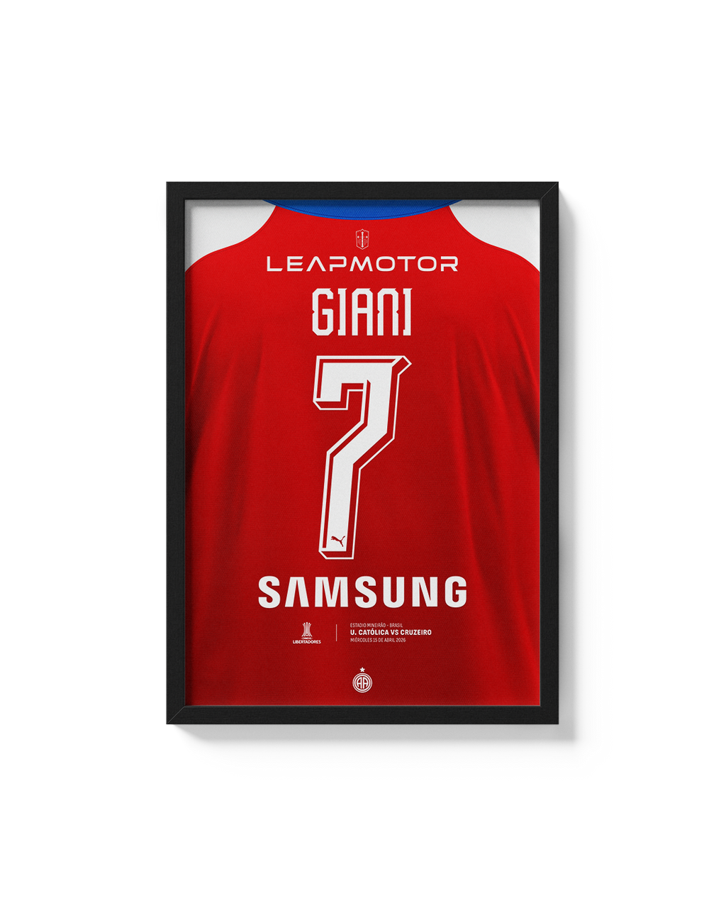 Cuadro Universidad Católica Libertadores 2026 camiseta giani decoración