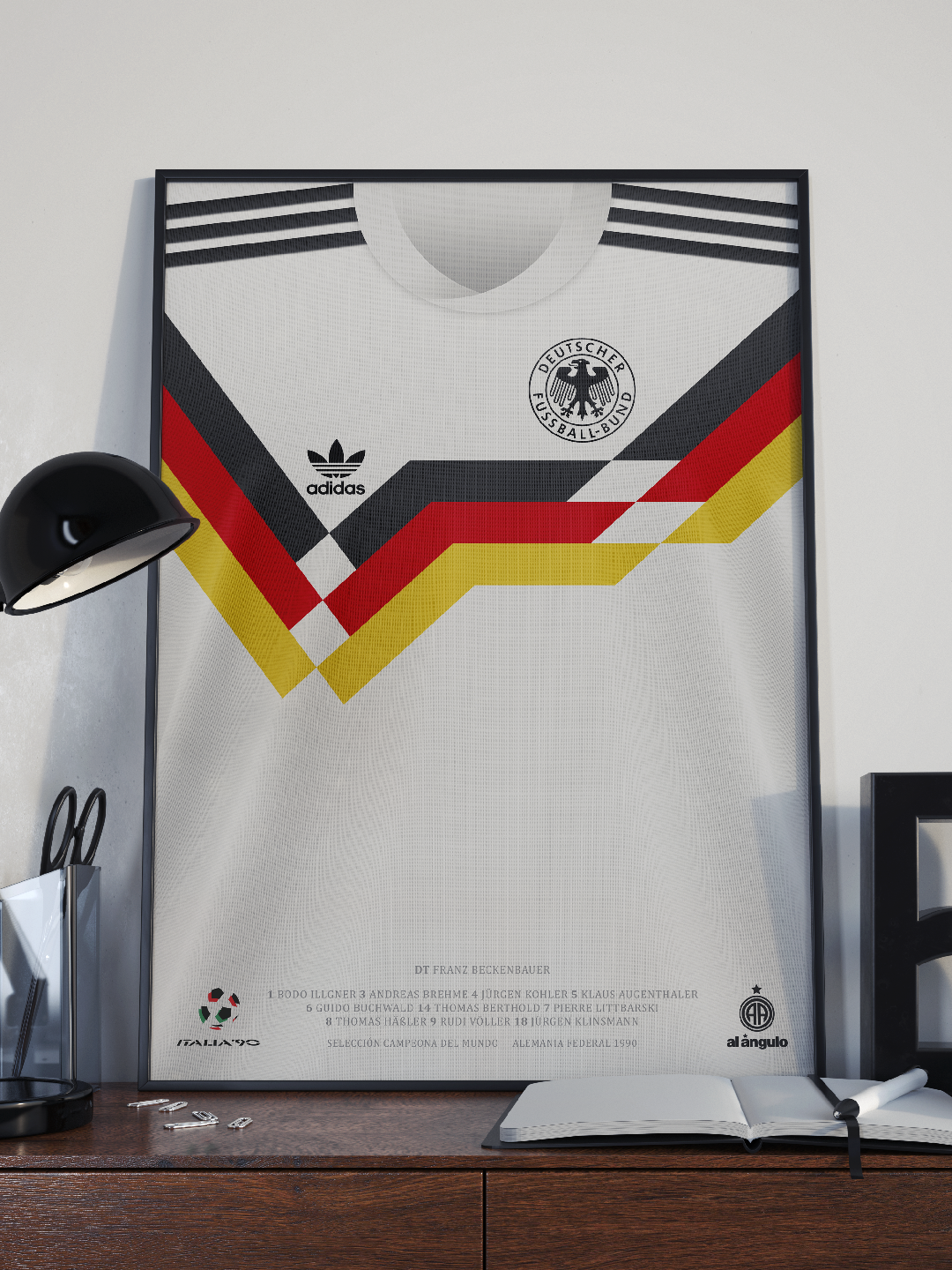 cuadro decoración futbolera alemania federal 1990 mundial italia 90 campeones del mundo 