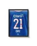 Cuadro Marcelo Díaz dorsal 21 Universidad de Chile 2011 camiseta histórica