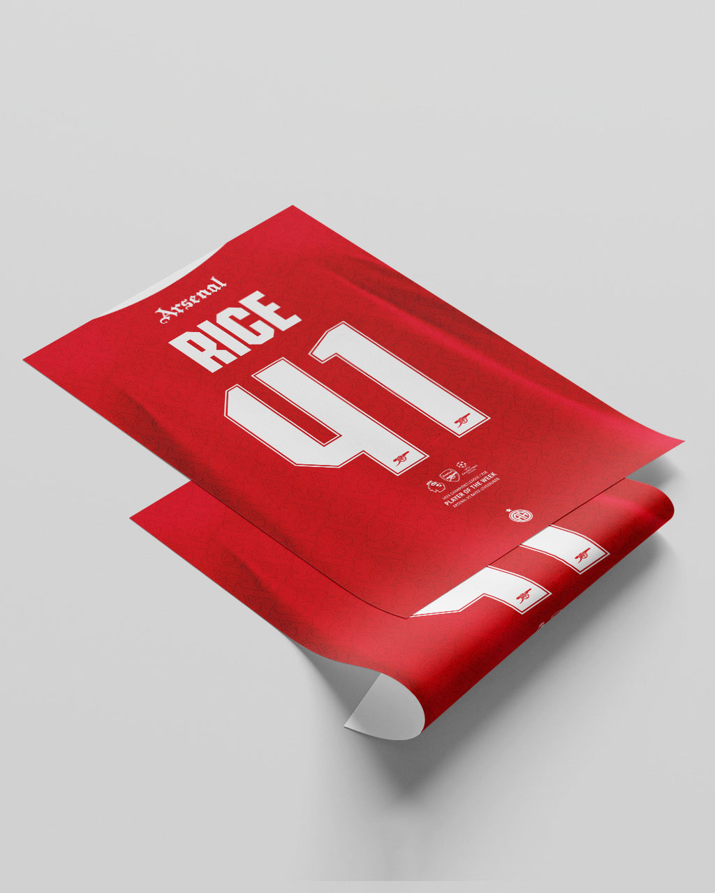 lamina decorativa arsenal camiseta dorsal 41 declan rice premier league uefa champions league
