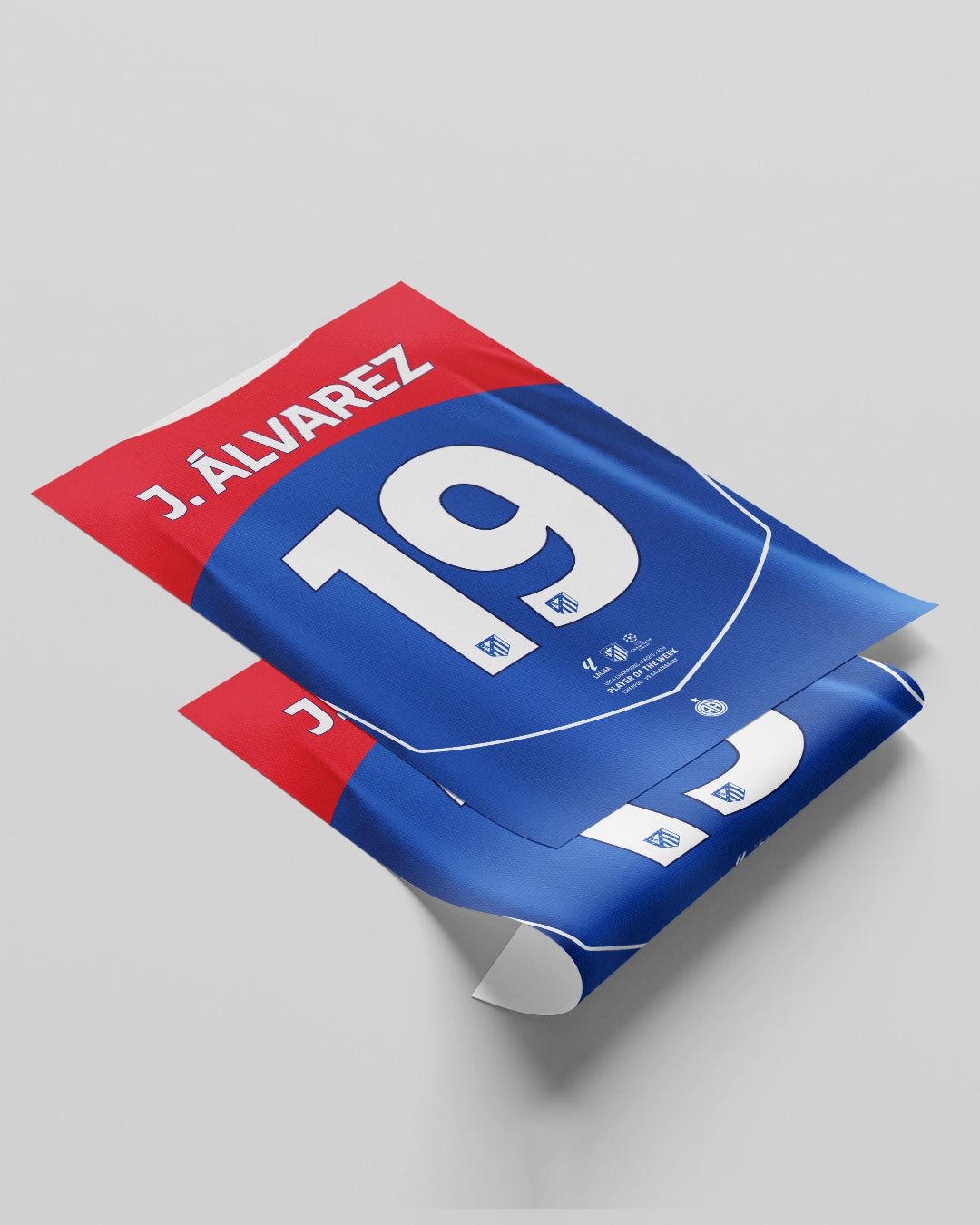 Lámina Julián Álvarez Atlético de Madrid dorsal 19 decoración fútbol
