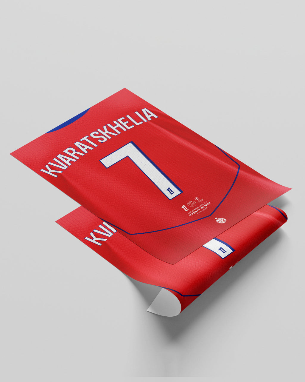Lámina Kvaratskhelia PSG dorsal 7 camiseta fútbol decoración futbolera