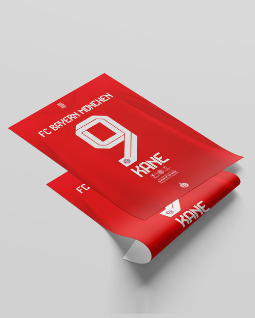 poster Harry Kane 9 Bayern Munich camiseta fútbol decoración futbolera