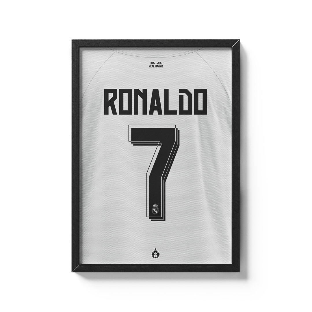 Cuadro Real Madrid Cristiano Ronaldo 2015 2016 camiseta dorsal 7